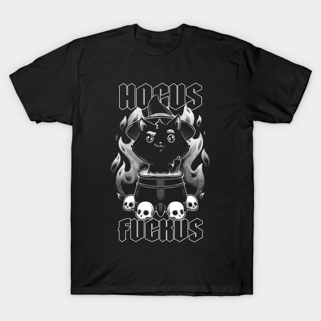 Hocus Pocus Witch Cat - Funny Cursing Gift T-Shirt by Studio Mootant